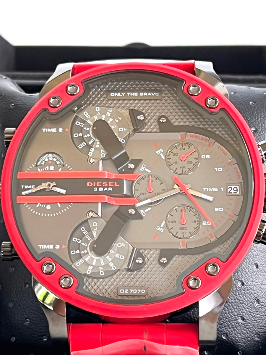 Diesel Mr. Daddy DZ7370 Red Case/Red Silicone Strap Men's Watch