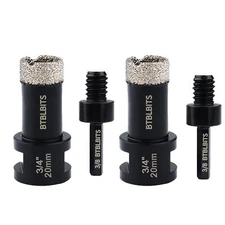 2pcs 3/4 Diamond Drilling Core Bit Porcelain Tile Marble Grinder Hole Saw Cutter
