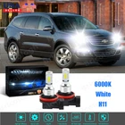 Bright H11 LED Headlight Bulbs Kit for Chevy Traverse 2009-2017 Low Beam 6000K