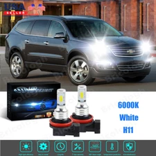 Bright H11 LED Headlight Bulbs Kit for Chevy Traverse 2009-2017 Low Beam 6000K