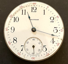 Antique 1912 Waltham Model 1908 618 Pocket Watch Movement Running Ticks 16s 15j