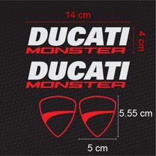 4 Adesivi Compatibili Ducati Monster 696 796 Prespaziati Serbatoio Fianchi Casco