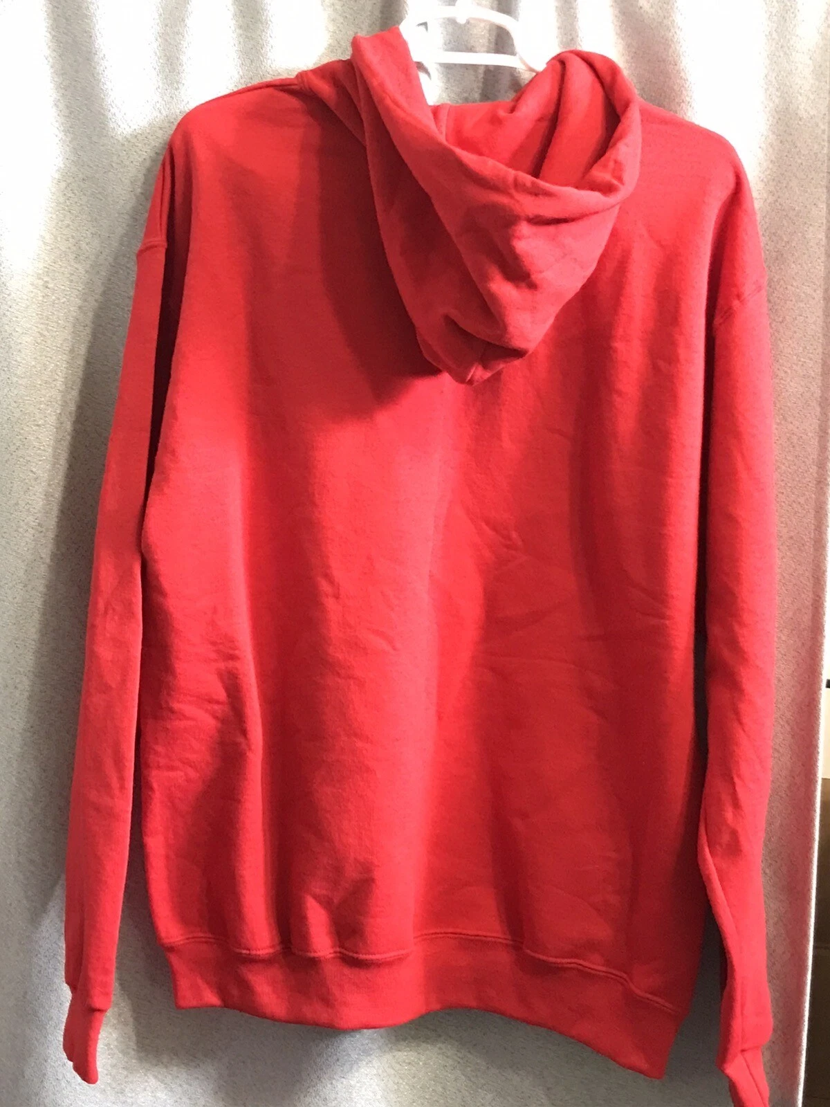 VETEMENTS Felpa con cappuccio pullover rosso unisex Jerzees Activewear made in USA NuBlend Lrg