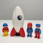 Vintage Playmobil 123 Rocket Toddler Child Spaceship 3 Figures Toy Lot