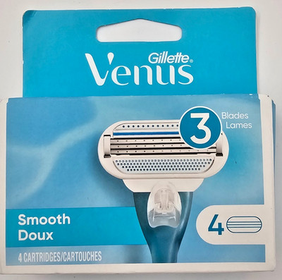 Gillette Venus Women's Smooth Doux - 3 Blades 4 Refill Cartridges New Boxed