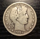 1904 Barber Silver Half Dollar, VG. B152