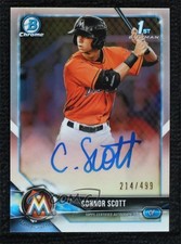 2018 Bowman Draft Chrome Pick Refractor 214/499 Connor Scott #CDA-CSC Auto 0lj0