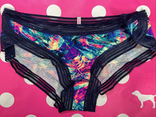 2015 Victoria's Secret PINK Vintage Cotton Curve Hem Hipster Panties M Tropical
