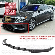 For Mercedes Benz E Class W212 Sedan 2013-2015 Glossy Black Front Bumper Lip Kit