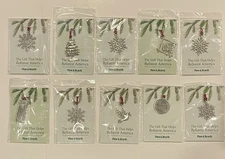 Plow & Hearth 10 Pieces Solid Pewter Christmas Ornament Lot! NIB Sealed!