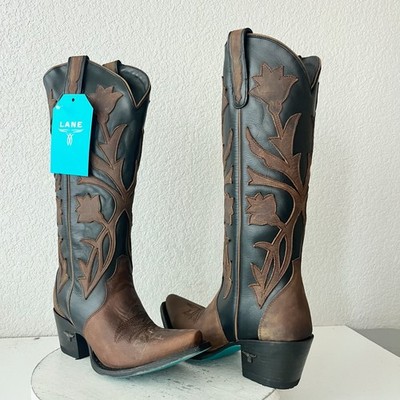 Lane JOLENE Womens Cowboy Boots Size Black Brown Western Cowgirl