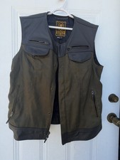 Men's Leather Biker Vest L