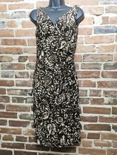 Lauren Ralph Lauren Dress Womens Sz 2 Faux Wrap Brown Batik Capetown Jersey Midi