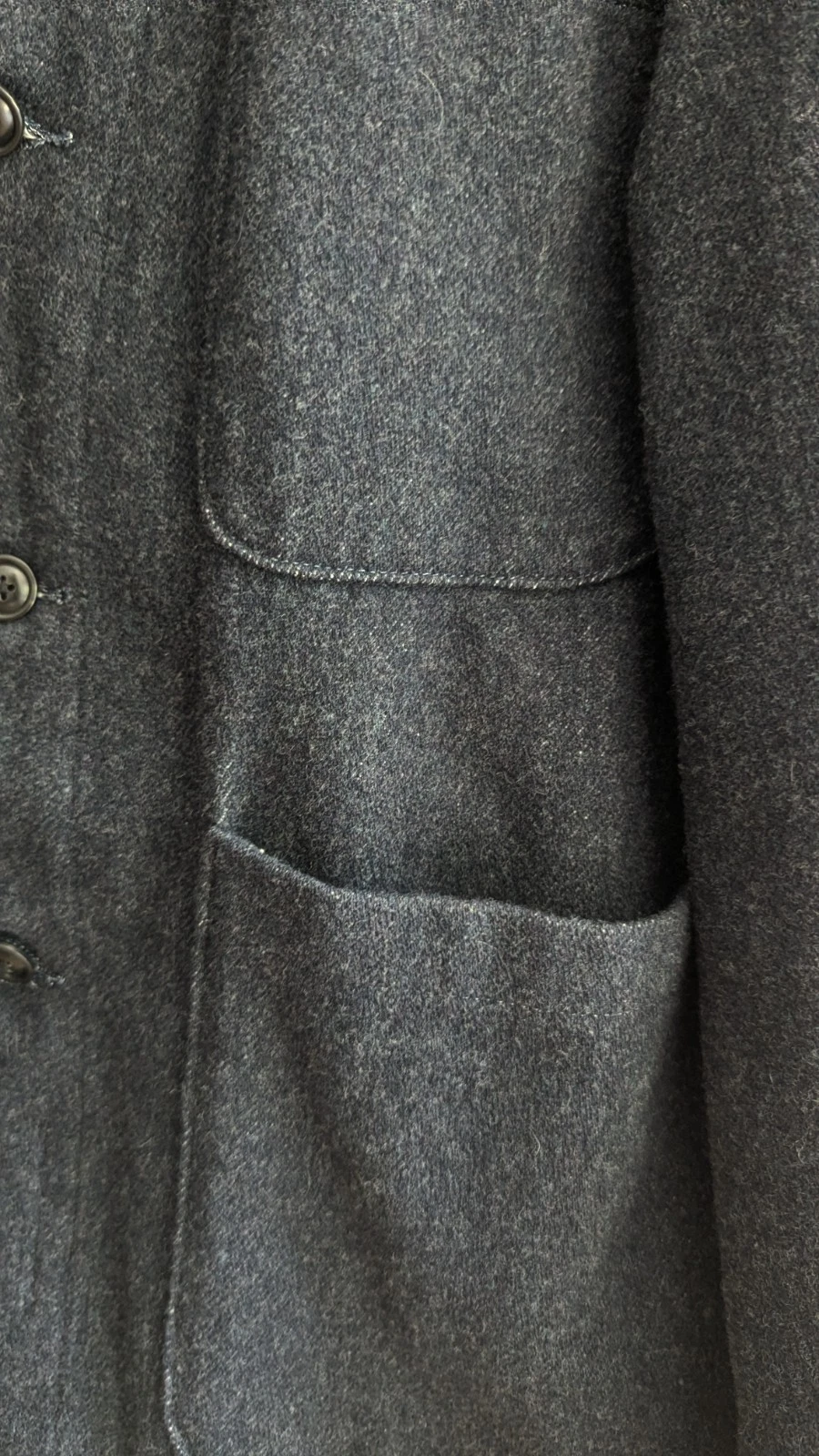 Hand Made In USA Imogene + Willie Wool Chore Jacket Men's SMALL Blue Black  image 3