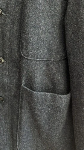 Hand Made In USA Imogene + Willie Wool Chore Jacket Men's SMALL Blue Black  image 3