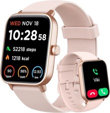 Smart Watch for Women Android  iPhone, Alexa Built-in, IP68 Waterproof Pink