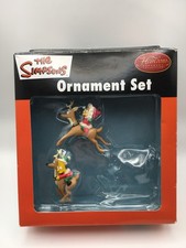 2005 Heirloom The Simpsons : Ornament Set w/ Box Bart  Lisa Only 