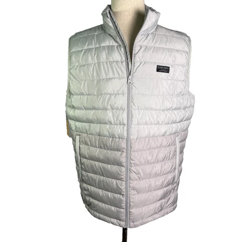 Simply Southern NWT Mens XL Puffy Vest Gray Silver Quilted Zip Puffer Jacket - product listing photo