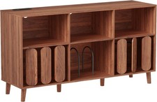 Media Console Record Player Stand Charging Vinyl Record Storage Cabinet
