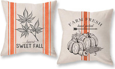 Christmas Pillow Covers 18 X 18 Inches Set of 2 for Farmhouse Decor Indoor Outdo