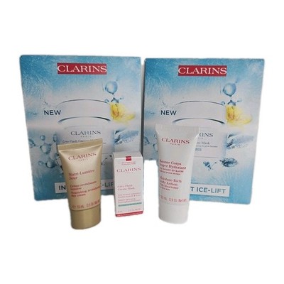 CLARINS Cryo-Flash Cream Mask sample lot Of 5 Including Day Cream & Body Lotion