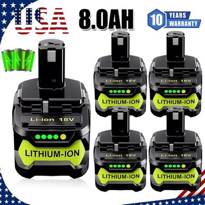 1-4X P108 For RYOBI 18V 8.0Ah High Capacity Battery 18 Volt Li-Ion One Plus NEW