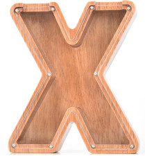 Wooden Piggy Bank for Kids Letter X Piggy Bank