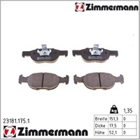 Zimmermann 23181.175.1 Bremsbelagsatz FüR Scheibenbremse Bremsbelagsatz