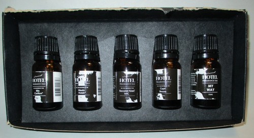 SET OF 5 AIRSCENT HOTEL FRAGRANCE OILS,RITZ CARLTON,WESTIN,BACCARAT,CAPRI BREZZA
