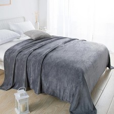 THROW SOLID SOFT BED BLANKET MICRO-PLUSH COMFORT FLEECE SUPER WARM