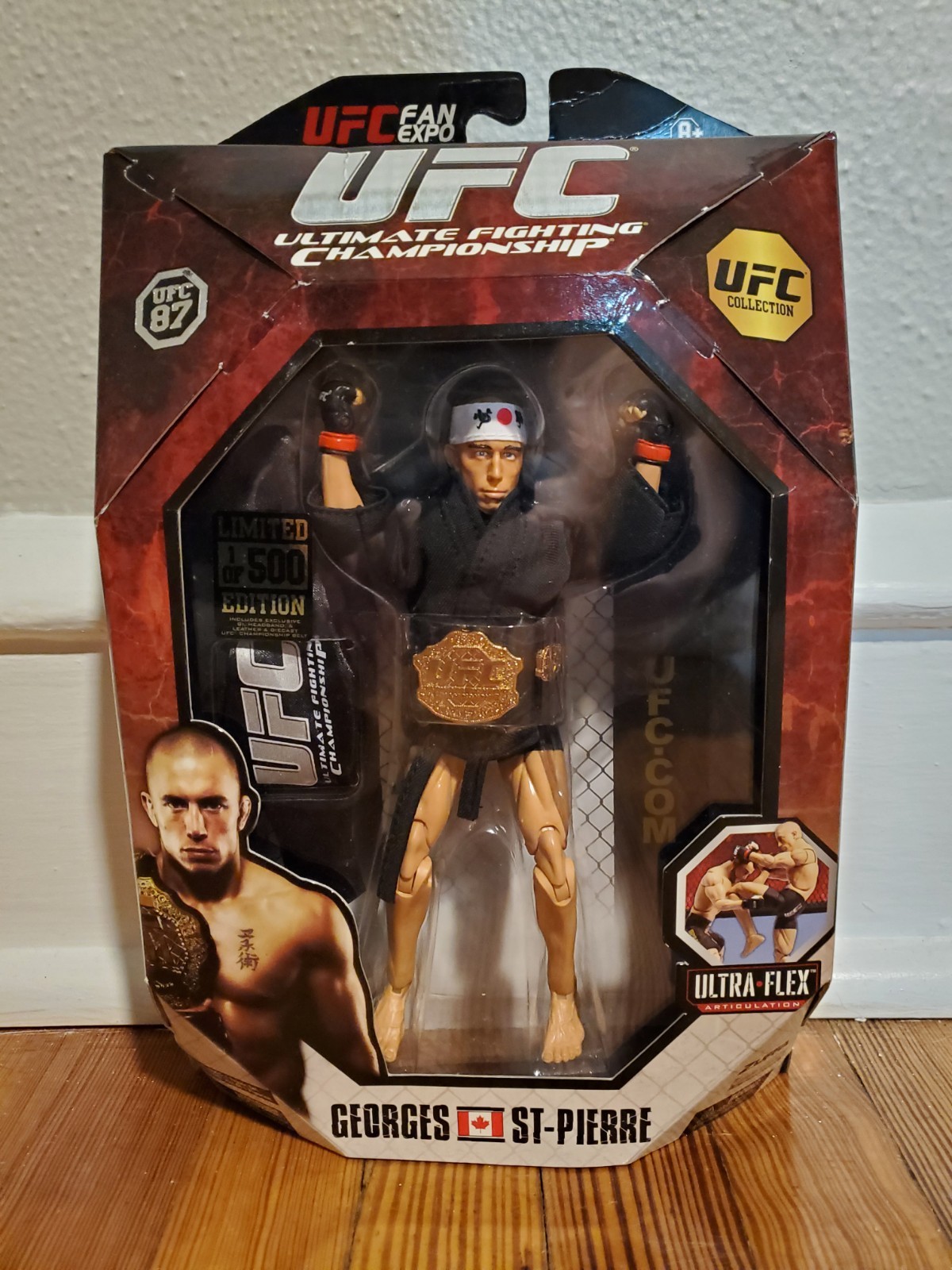 JAKKS UFC 87 GSP GEORGES ST PIERRE 2010 UFC FAN EXPO EXCLUSIVE FIGURE 1/500 RARE