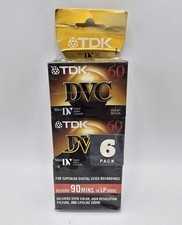 TDK - DVC Mini DV 90 minute DVM60ME Tape - 6 Pack NEW SEALED Video Tapes