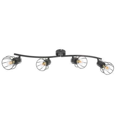 Fischer & Honsel Kafes LED Decken Strahler Leuchte Lampe Käfig E14 Retro schwarz - Bild 1 von 4