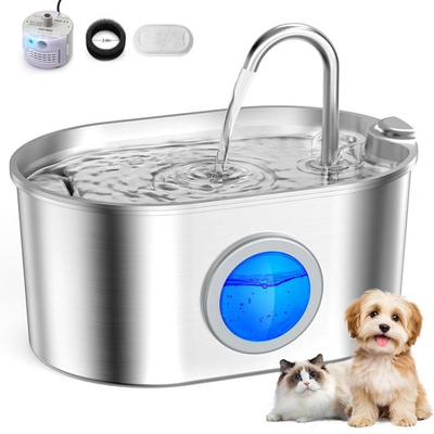 #ad Cat Water Fountain Stainless Steel 74oz 2.2L Automatic Pet Dog Water Fountain $8.99