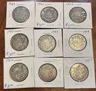 Canadian Silver 50 Cent Collection Various Dates 9 Coins