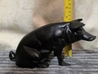 Vintage Cast Iron Black Piggy Bank  Door Stop 10in Excellent Condition — photo 2