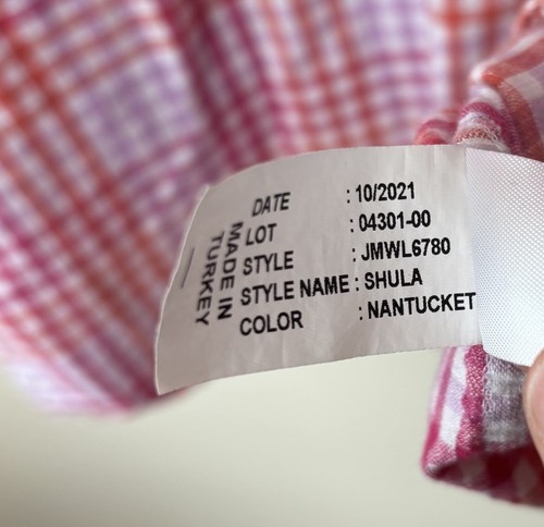 Johnnie O Shula Button Down Long Sleeve Shirt In Nantucket Gingham Men’s Sz XL - Picture 7 of 7