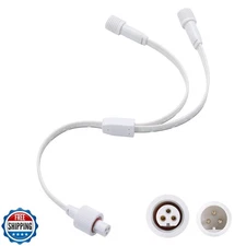 Permanent Outdoor Lights Y-Shaped Extension Cable，IP68 Rated, Compatible with