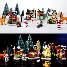 Gerrii 31 Pcs Christmas Village Figurines Decoration Set as pictures shown 