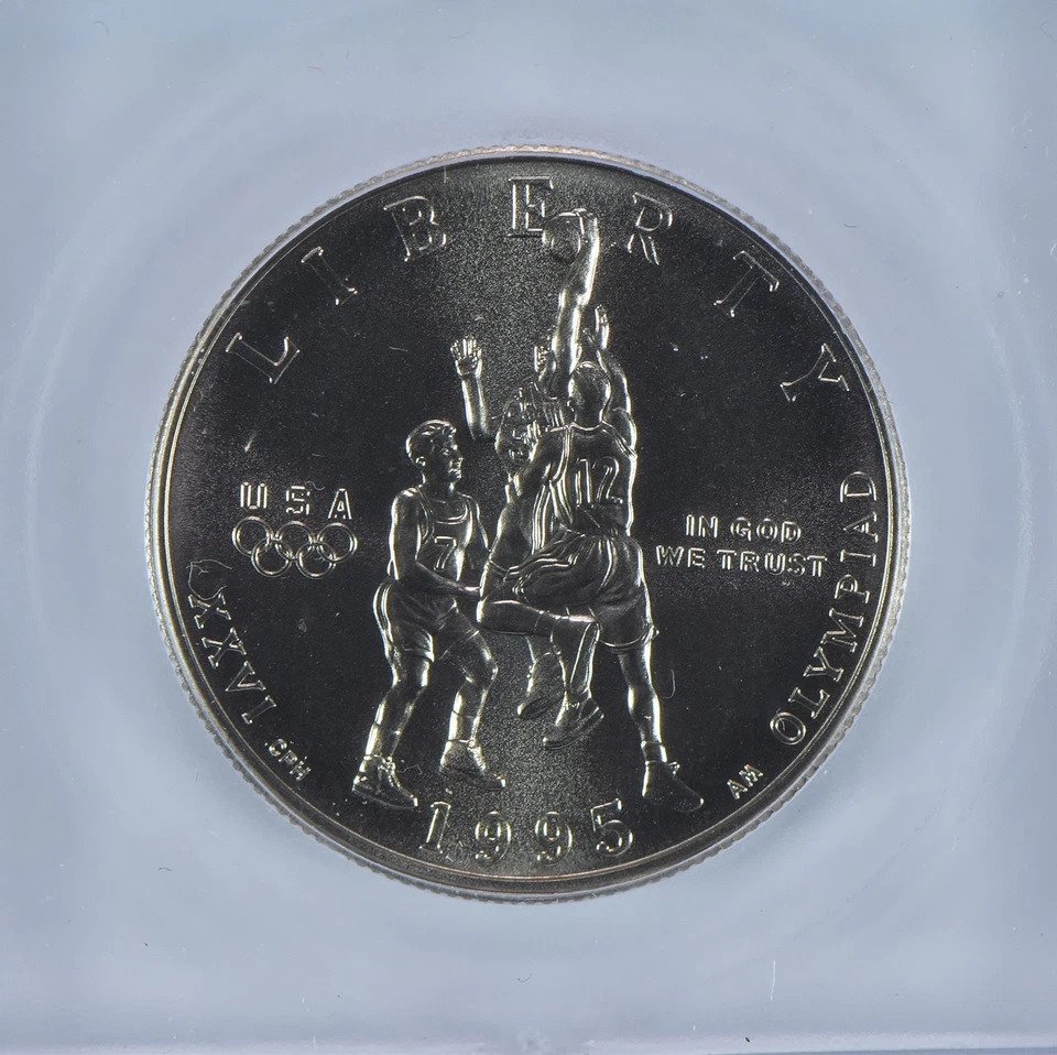 1995-S Olympic Basketball Commemorative Half Dollar MS70 ICG *3836 - Image 3 of 4