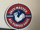 Jack Master Hammer Brand Cutlery Pocket Knives  Vintage  Style Metal Sign