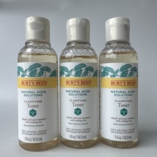 3 Burt's Bees Natural Acne Solutions Purifying Gel Cleanser 5oz Sealed Exp 6/23 