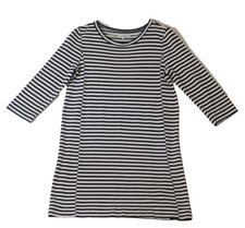 Madewell Dress Womens Medium Blue White Striped 3/4 Sleeve Viscose Above Knee