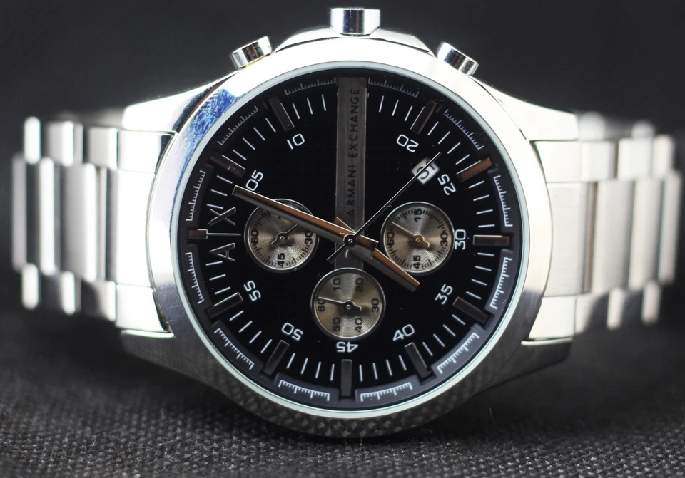 Hermoso reloj para hombre Armani Exchange cronógrafo en esfera negra con fecha Quarzt Foto 4 de 4