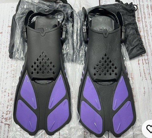 Greatever Snorkel Fins Adjustable Buckles Open Heel Swim Flippers Travel Size