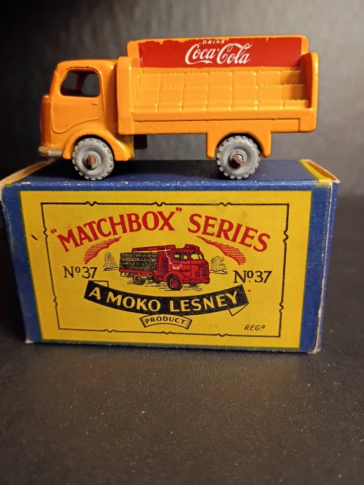 Matchbox #37A Coca Cola Lorry 1957 W/Metal Wheels + Open Base Solid Orig B2 Box - Image 3 of 4
