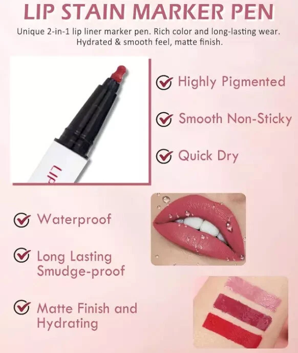Liquid Lip Liner Lipliner Makeup Lip Stain Marker Cosmetics Natural Long Lasting - image 4 of 4