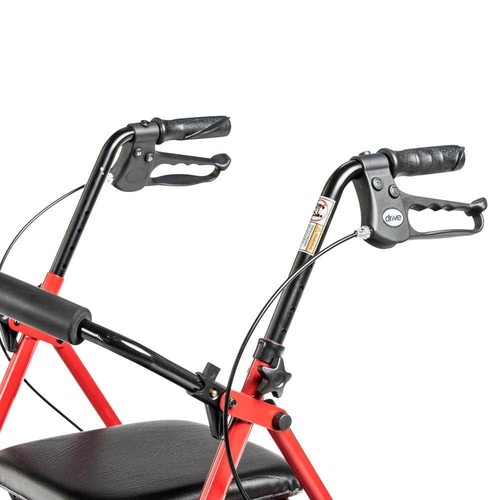 Four Wheel Rollator Rolling Walker with Fold up Removable Back Support, Red - Picture 9 of 9