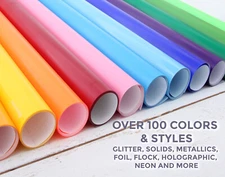 HTV HEAT TRANSFER VINYL - BY THE YARD 20" WIDE - PICK COLOR & STYLE - EZ WEED