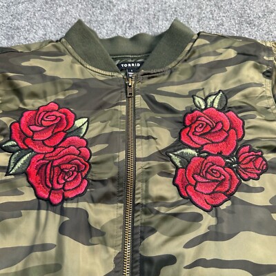 ジャケット・アウター TORRID velor flower embroidery jacket Plus Size - Black Faux Leather Embroidered Moto Jacket - Torrid